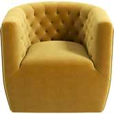 Delaney Accent Swivel Chair in Gold Velvet
