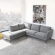 Benson Sectional Sofa with Left Facing Chaise in Dark Grey Fabric