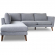 Benson Sectional Sofa with Left Facing Chaise in Dark Grey Fabric
