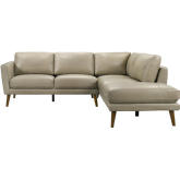 Benson Sectional Sofa with Right Facing Chaise in Beige Leather
