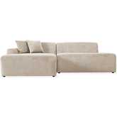 Mar 102" Sectional Sofa with Left Facing in Cream Corded Velvet