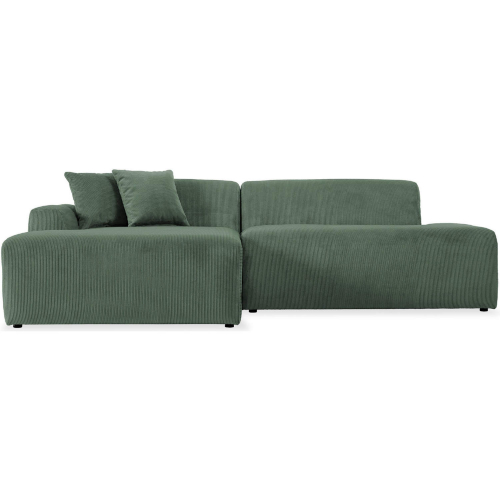 Mar 102" Sectional Sofa with Left Facing in Green Corded Velvet