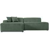 Mar 102" Sectional Sofa with Left Facing in Green Corded Velvet