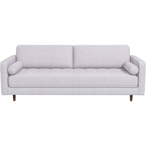 Anthony Sofa in Tufted Light Grey Fabric & Wood