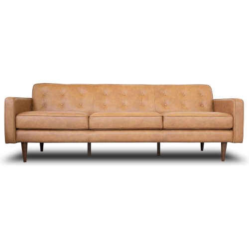 Braxton Sofa in Tufted Tan Leather