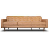 Braxton Sofa in Tufted Tan Leather