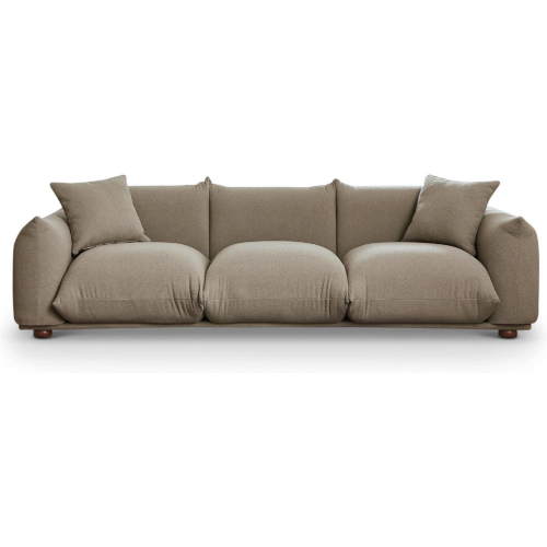 Kely 100'' Sofa in Mocha Brown Boucle Fabric