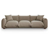 Kely 100'' Sofa in Mocha Brown Boucle Fabric