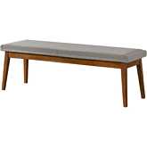 Warren Bench in Ash Grey Fabric & Wood