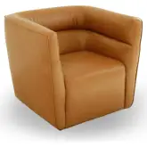 Callan Swivel Chair in Vegan Tan Leather