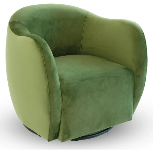Renee Swivel Chair in Green Velvet
