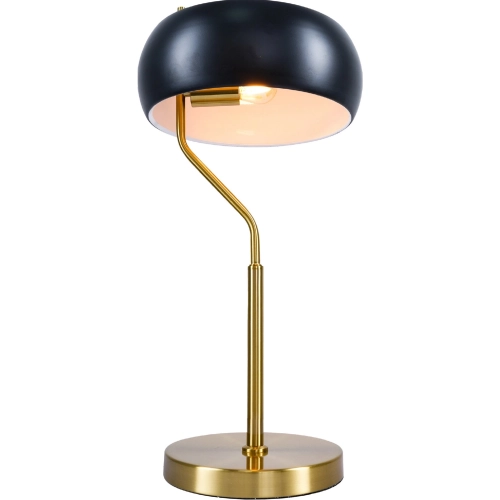 Flux Table Lamp in Black & White Ceram & Gold Metal