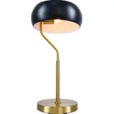 Flux Table Lamp in Black & White Ceram & Gold Metal