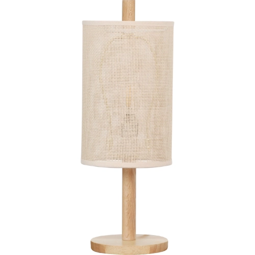 Arcana Table Lamp in Oak Finish Wood & Paper Rattan