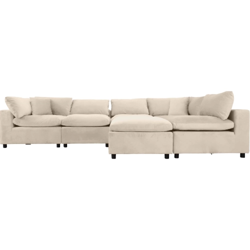 Hayward Modular Sectional Sofa in Ivory Velvet