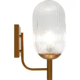 Dewdrop Wall Lamp in  Brushed Bronze & Clear Ribbed Glass