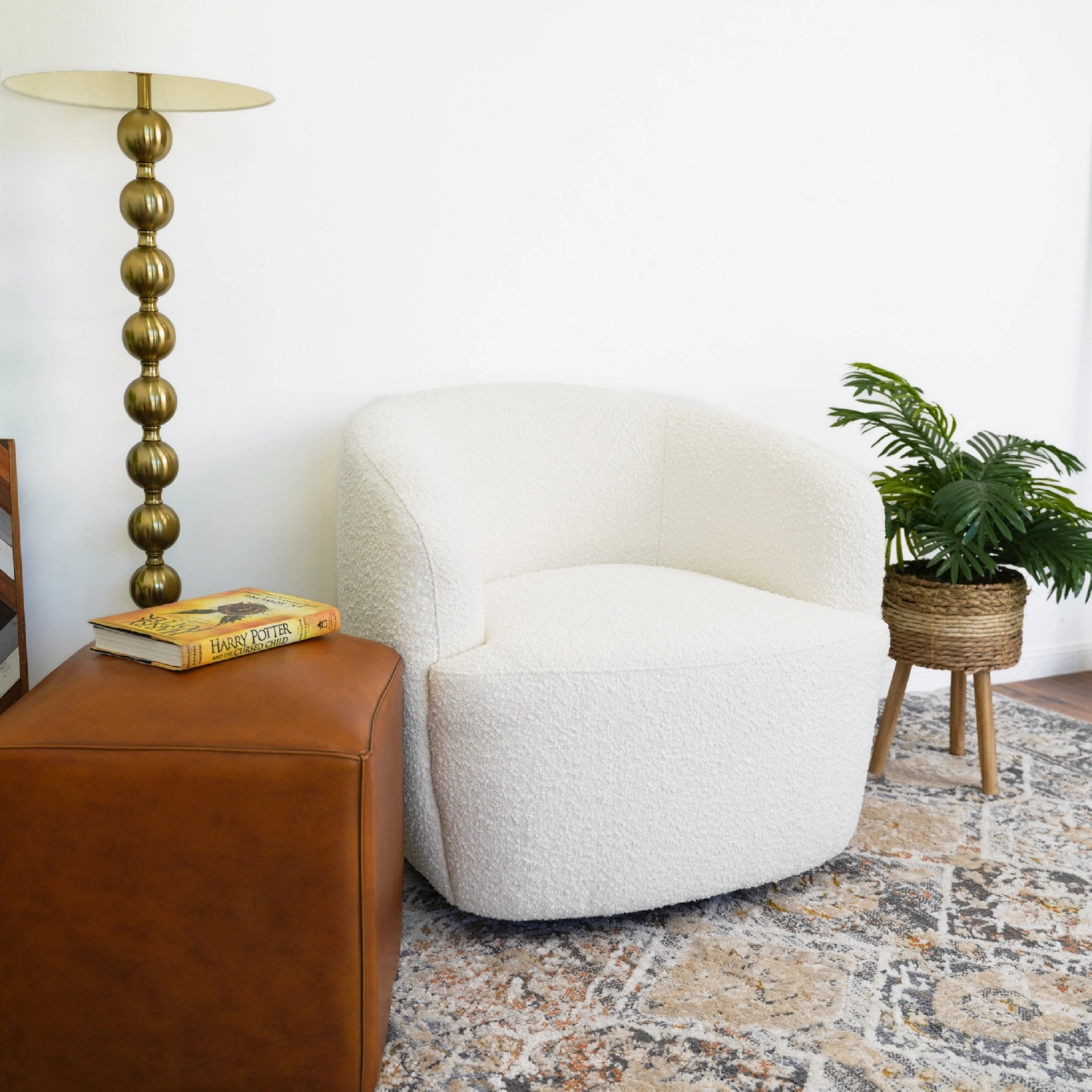 Ashcroft Furniture Mina Swivel Accent Chair - Thumbnail 4