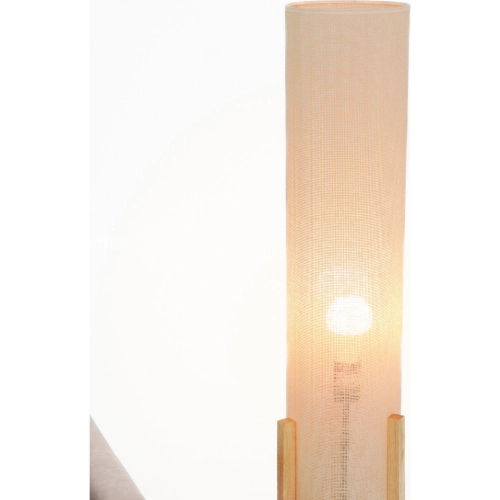 Ethos Floor Lamp in Oak Finish & Natural Faux Linen