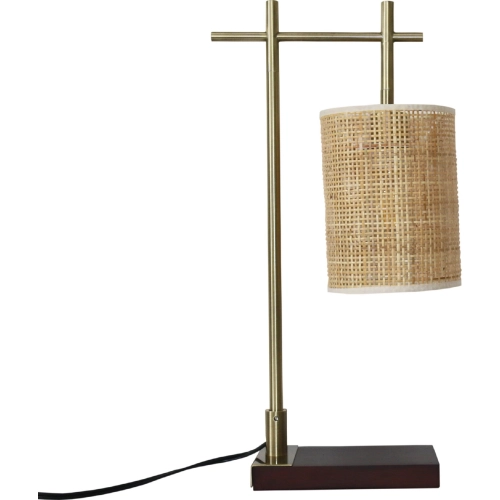 Moonstone Table Lamp in Wood, Bronze & Bamboo