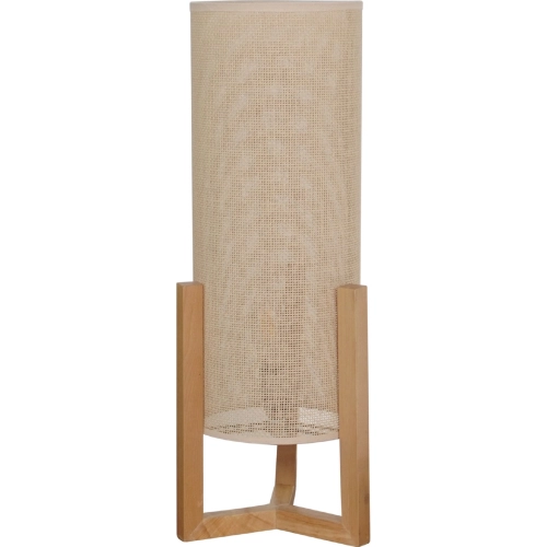 Rayna Table Lamp in Oak Finish Wood & Natural Paper Rattan