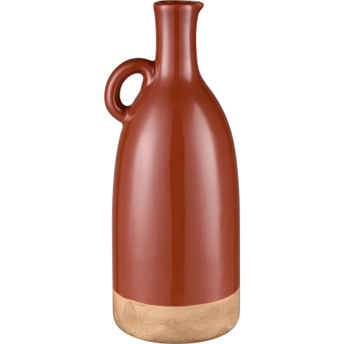 Adara 15" Vase in Brick Red & Tan Ceramic