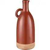 Adara 15" Vase in Brick Red & Tan Ceramic