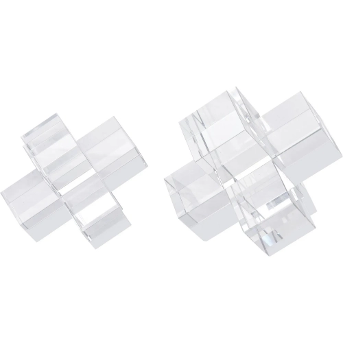 Addition 2 Piece Bookend Set in Clear Crystal Glass