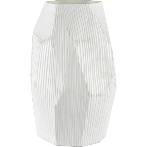 Aggie 16" Vase in White Frosted Glass