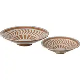 Aidy Decorative Bowl 2 Piece Set in Glazed Terracotta & Off White