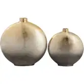 Alana Vase 2 Piece Set in Gold Ombre Finish Metal