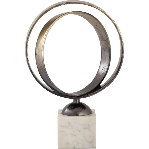 Alena Sculpture in Bronze Ombre Aluminum & White Marble