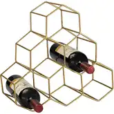 Angular Study Wine Rack Gold Iron