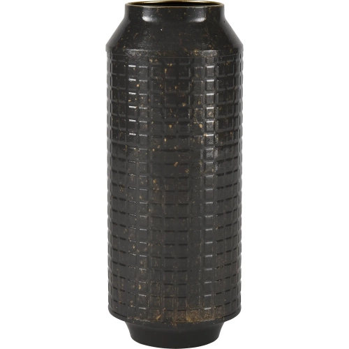 Armil 15.75" Vase in Black & Gold Etched Iron