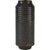 Armil 15.75" Vase in Black & Gold Etched Iron