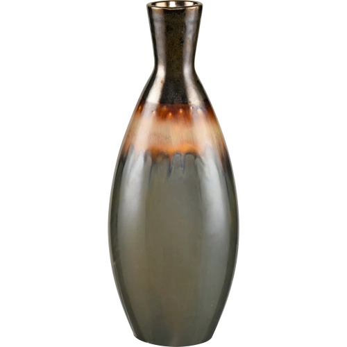 Arne 13.75" Vase in Brown Reactive Earthenware