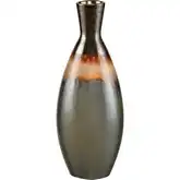 Arne 13.75" Vase in Brown Reactive Earthenware