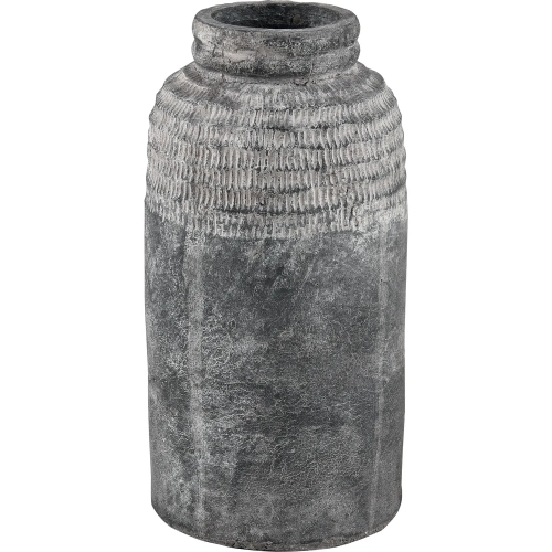 Ashe 11.75" Vase in Antique Dark Gray Ceramic