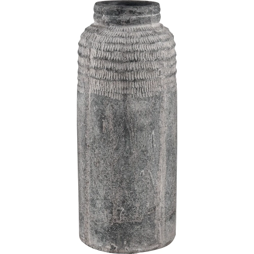 Ashe 15.5" Vase in Antique Dark Gray Ceramic