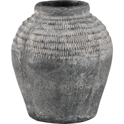 Ashe 8" Vase in Antique Dark Gray Ceramic
