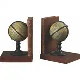 Atlas Bookend 2 Piece Set in Brown Resin
