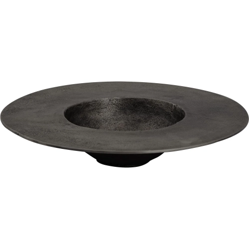 Barish Decorative Plate in Hammered Black Aluminum