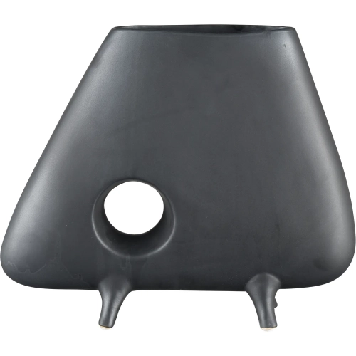 Belton Vase in Black Ceramic