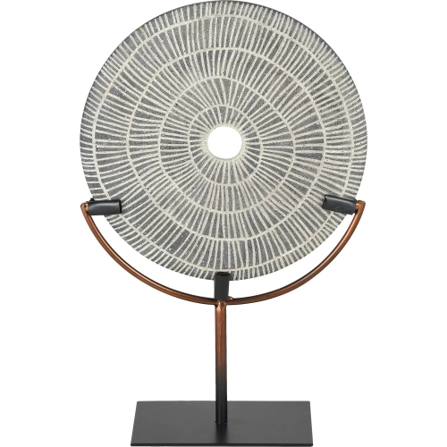 Berman Stone Sculpture in Gray, Burnished Copper Resin & Iron