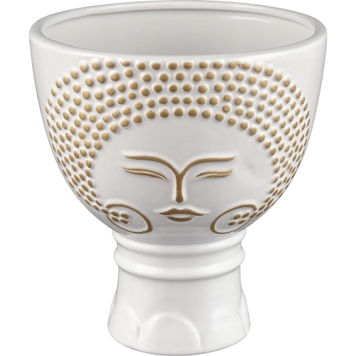 Bette Vase in White & Gold Ceramic