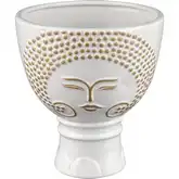 Bette Vase in White & Gold Ceramic