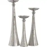 Bion Candleholder 3 Piece Set in Polished Nickel Aluminum