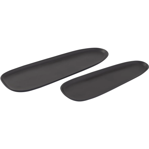 Blain Tray 2 Piece Set in Matte Black Aluminum