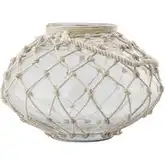 Bonita Vase in Clear Glass & Jute