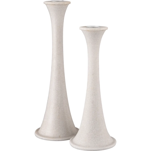 Bonnie Candleholder 2 Piece Set in Alabaster Resin & Iron
