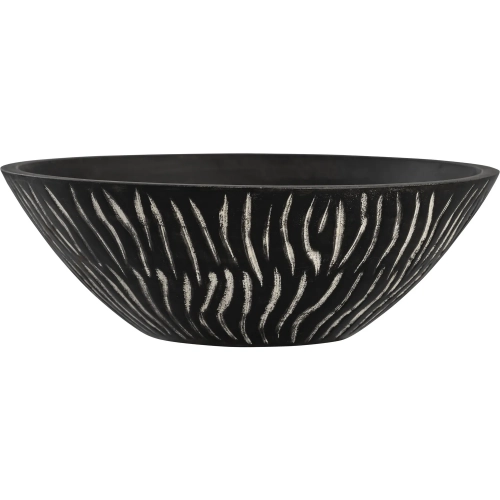 Bradford Decorative Bowl in Black & White Mango Wood